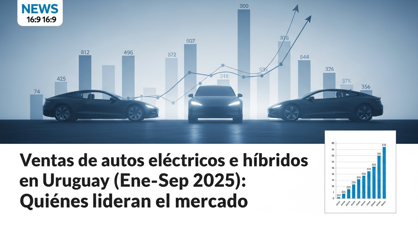 Ventas de autos eléctricos e híbridos en Uruguay (Ene-Sep 2025): Quiénes lideran el mercado